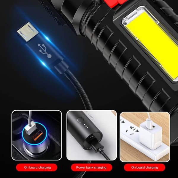 LED-taskulamppu, erittäin kirkas, viisiydininen räjähdysflashlight Stron