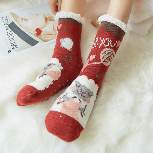 Slippersokker, Vinter Damer Antislip, Vinter Bomulds Sokker Dovendyr