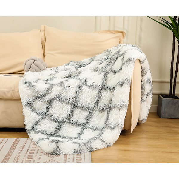 1-pakks Tie-Dye Pluss Teppe Vinter Dobbeltlags Gaveteppe Sofateppe