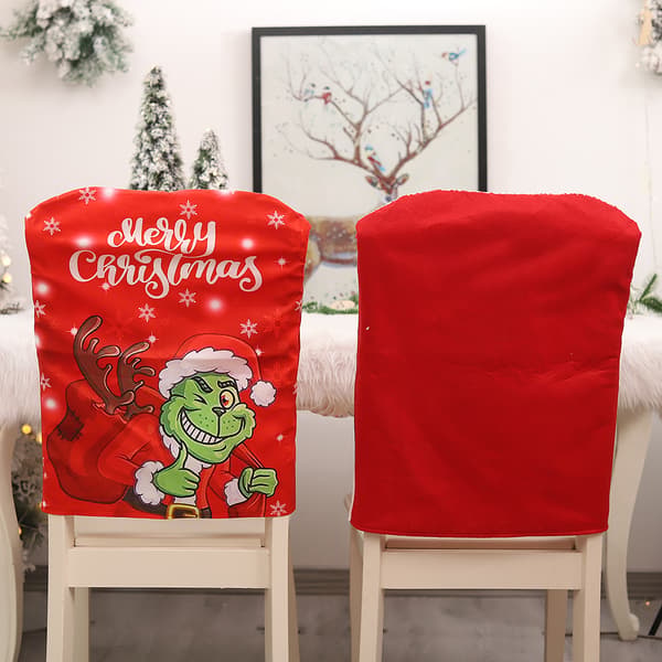 2 stycken juldekoration Grinch juldocka stolsöverdrag