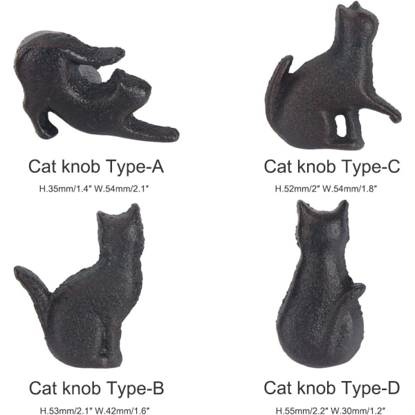 Vintage Skuffhåndtak for Skap (4 STK) Kreativ Kattform  DXGHC