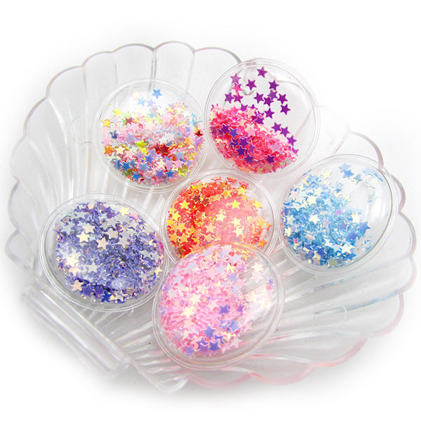 12 stk Mini Fargerike Glitrende Stjernepaljetter Bulk (Tilfeldig Farge)