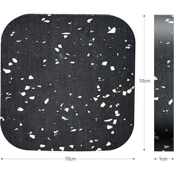 4 stk. Antislip Gummipuder 100 x 100 x 10 mm Gummipuder Anti DXGHC