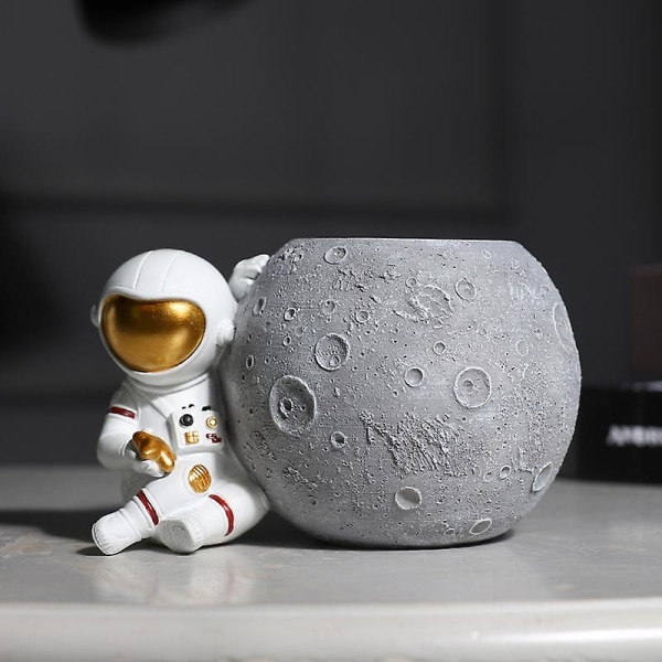 1-pack Pennahållare, Astronaut Stativ för Pennahållare på Skrivbord, Resin Des