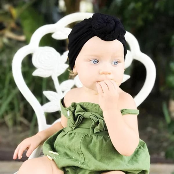 11 st Baby Turban Nyfödda Turbaner för Baby Girls Huvudinpackningar Rosett H