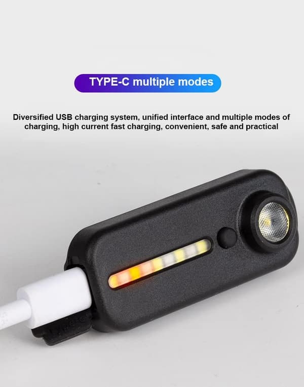 Liten superlys LED-nøkkelringlommelykt med 5 lysmoduser