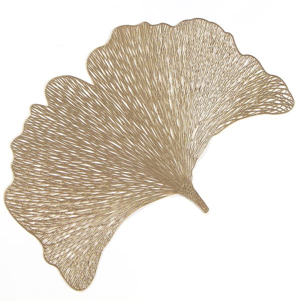 4-pack Isolerade Underlägg PVC Bronsering Ginkgo Blad Brickor Wed