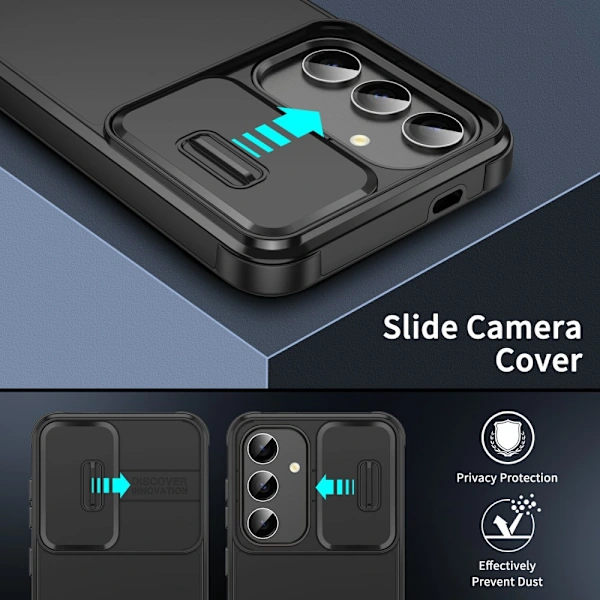 Samsung Galaxy S25 Plus Cover Kamerabeskyttelse Sort