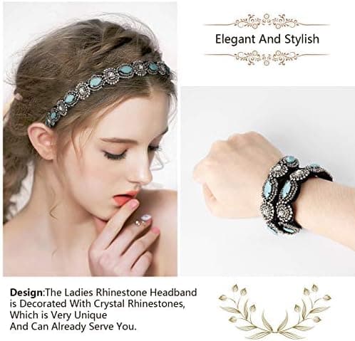 6 stk. Rhinestone Elastiske Pandebånd Bohemia Elastisk Pandebånd DXGHC