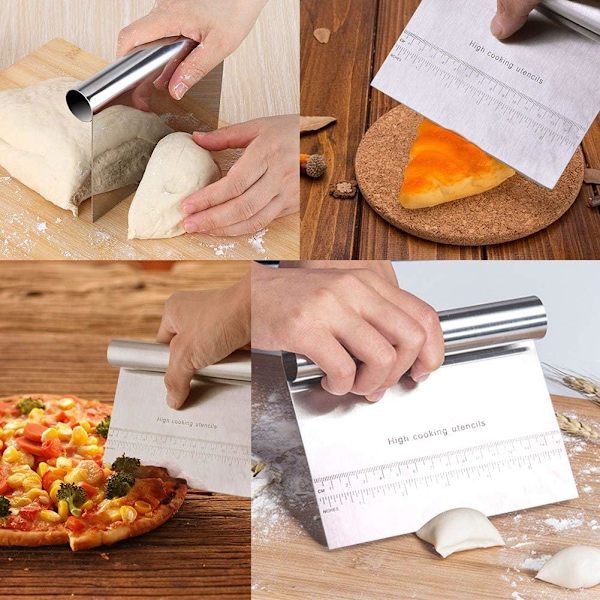 Multifunktionell Pastaskrapa i Rostfritt Stål, Kak- och Pizzaskrapa