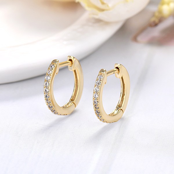 14K Guldbelagte Cubic Zirconia Cuff Øreringe Huggie Stud