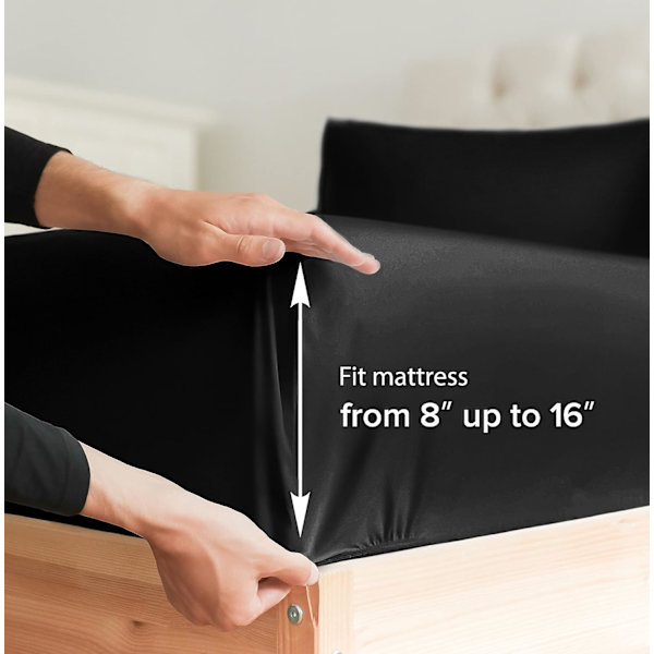 4-delt Sengesæt i Queen Size - Åndbare & Kølende Lagener - Hotel L