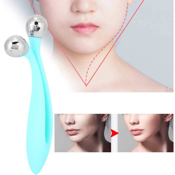 3D V-formad dubbelbollrulle, ansiktsmassager Hudlyftande skönhet