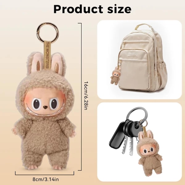 Labubu, Labubu Popmart Monster Nøkkelring, Labubu Plysj Nøkkelring, Labubu Plysj Anheng, Labubu Plysjdukke, Gaver