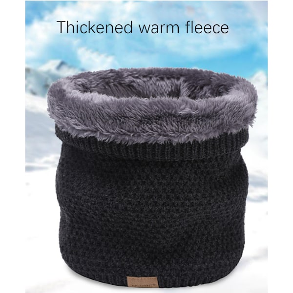 Vinterhalsvarmer Snood Sirkelskjerf Fleecefôret Dobbeltlags K