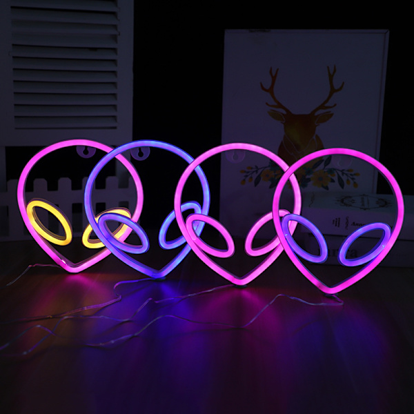 LED Alien Neon Lampe Væghængende Modellampe Soveværelses Dekoration