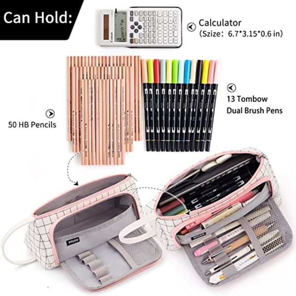 Big Capacity Pencil Case Pouch Pen Case Simple Stationery Bag Sch