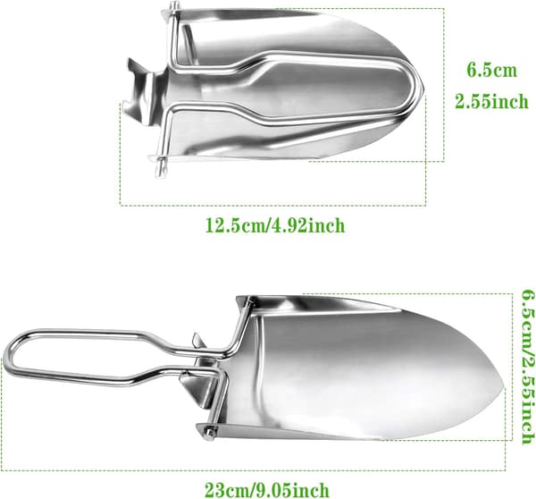 Folding Spade, 2 stk Hageverktøy, Rustfritt Stål Hage Spade
