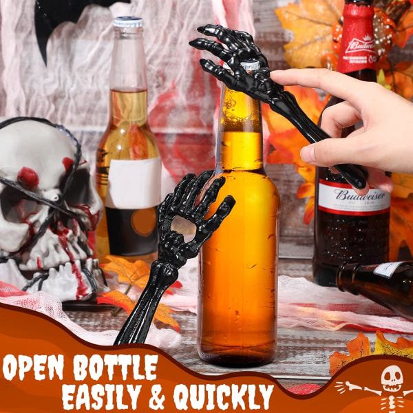 Halloween Skeleton Käsi juomapullonavaaja 2-osainen valurauta Han