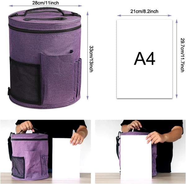 Strikkepose Tote Bag til Garnopbevaring Strikning Hæklet Pose（p DXGHC