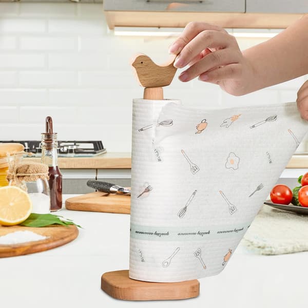 Seisovassa puinen keittiöpaperiteline, DXGHC-design