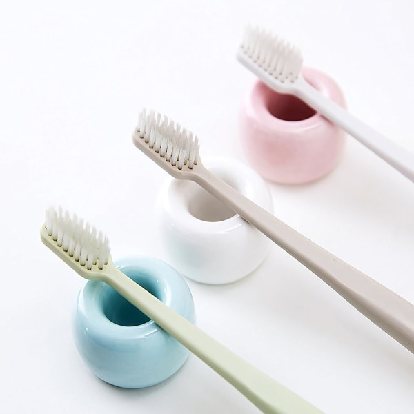 Keramisk tandborsthållare, handgjord mini-tandborste för par