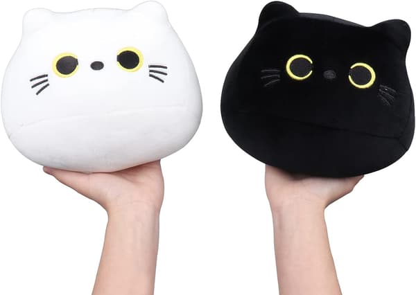 Plush Kat 2 stk Søde Killing Fyldte Dyr Blødt Legetøj, Kawaii Kat