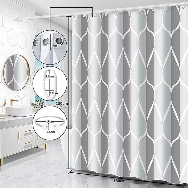 Duschdraperi, Tvättad, Vattentät Tyg Duschdraperi, Ma