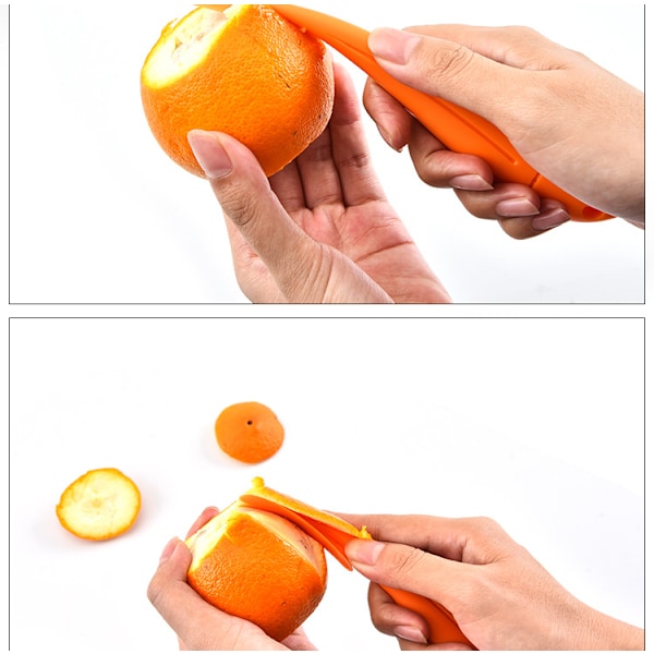 4 stk. Oransje Plast Appelsinskallfjerner Sitrusfjerner Enkel Åpne