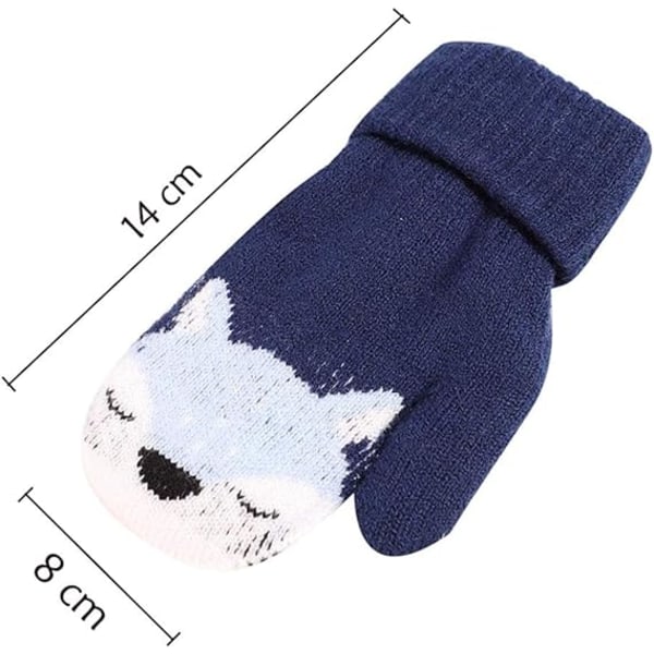 Baby Boys Girls Winter Knitted Mittens Warm Fleece Lined Gloves f