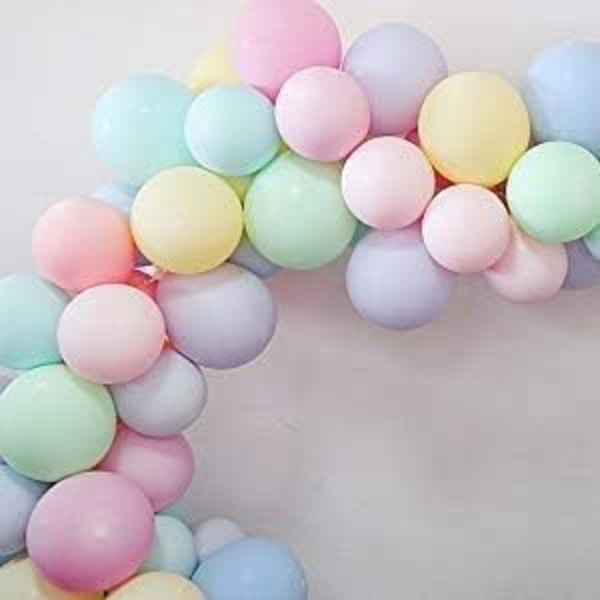 200 stycken flerfärgade pastellballonger 5 tums färgballonger Assor