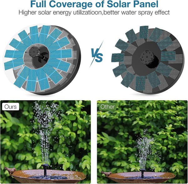 Solcellsdriven Flytande Fontän för Utomhus 3.5W Solpanelpump med 6 Munstycken