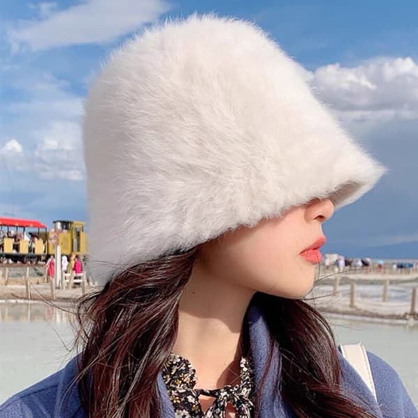Vinter Kaninuld Fiskerhat Alsidig Varmt Mask Hat Cut