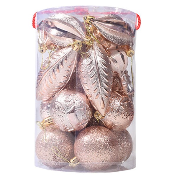 21 stk Juletrær Ornament Kuler - Glitter Dekorert Julekule 3
