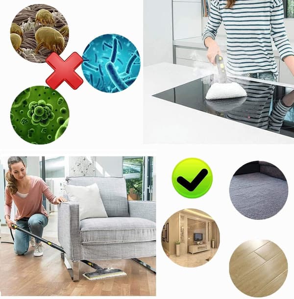 Sæt med 3 udskiftningsmikrofiberklude og 3 mikrofiberklude DXGHC