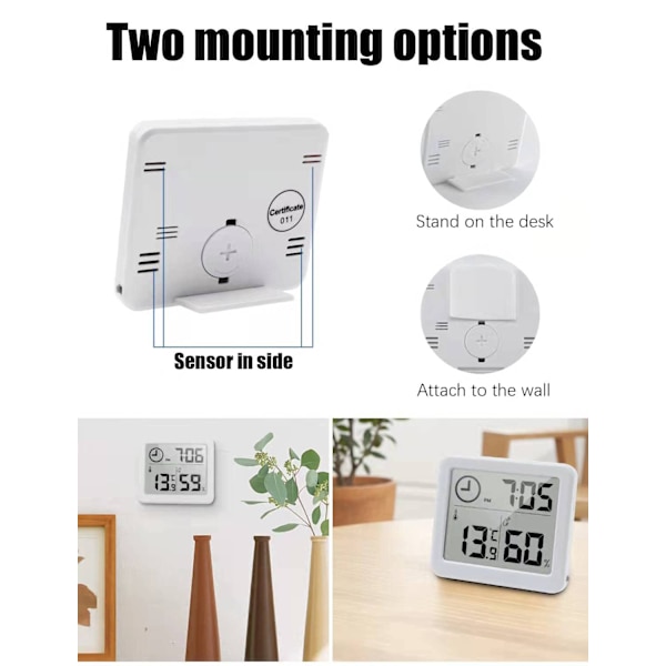Digital Termometer/Hygrometer Stor 3.2” LCD Skærm Indendørs Ambi