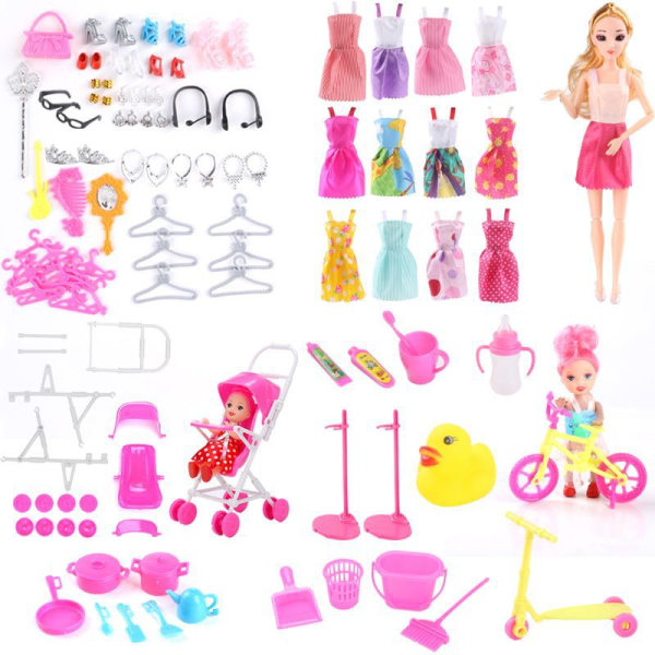 100st Universal barbiedocka tillbehör leksaker lekklänning