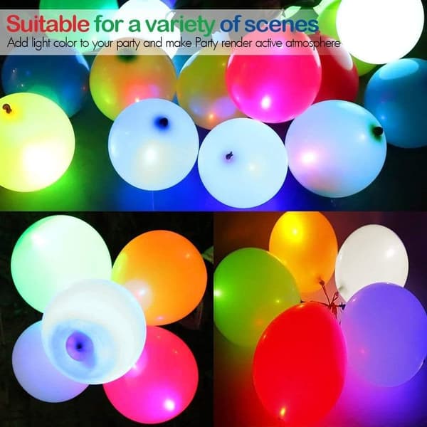 40-pack LED-ballonger som lyser, festtillbehör, lyser i mörkret