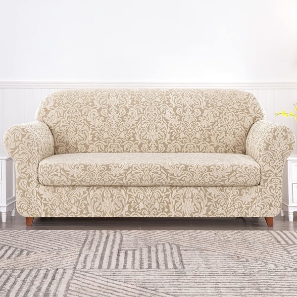 Sofa Betræk Sofa Betræk 2-delt Jacquard Damask Betræk med Se
