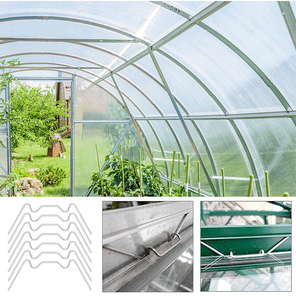 Z-klemme: 50 stk + W-klemme (162*95*30mm): 50 stk drivhusglas pa