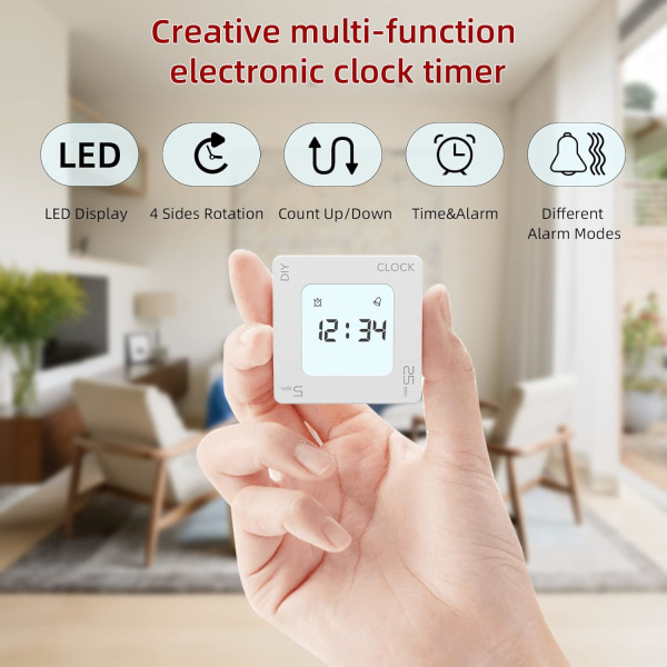 Desktop Timer with Clock 5, 25 Minutes and Custom Time DIY Preset