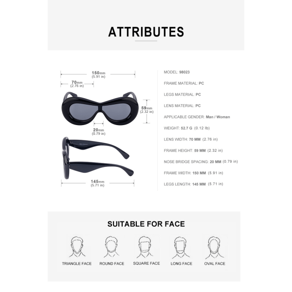 Europeiska och amerikanska personliga solglasögon kvinnligt mode DXGHC