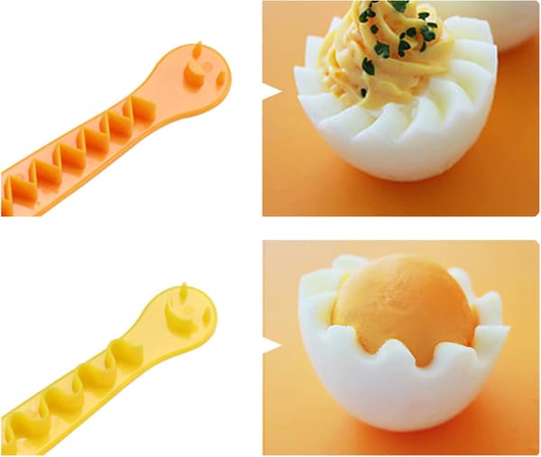 4 Eggkuttere, Blomsterformet Eggverktøy, Kokt Eggkutting