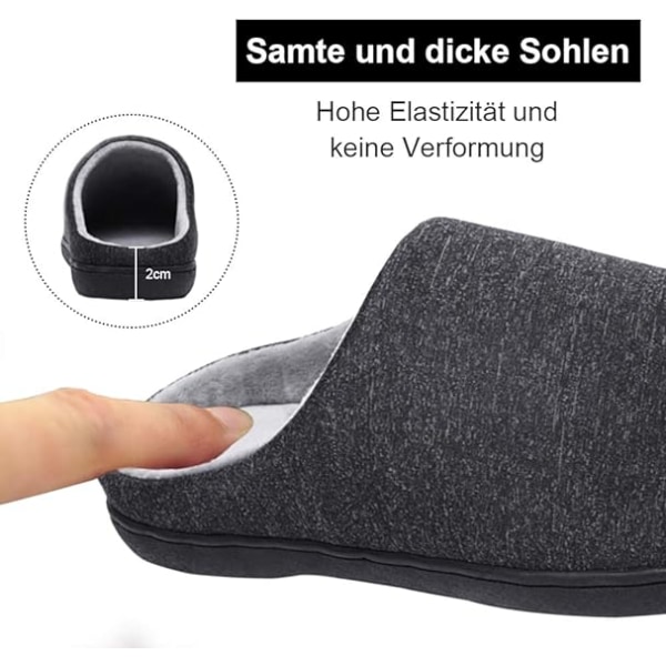 Svarta Unisex Memory Foam Tofflor för Män och Kvinnor Varma Wate DXGHC