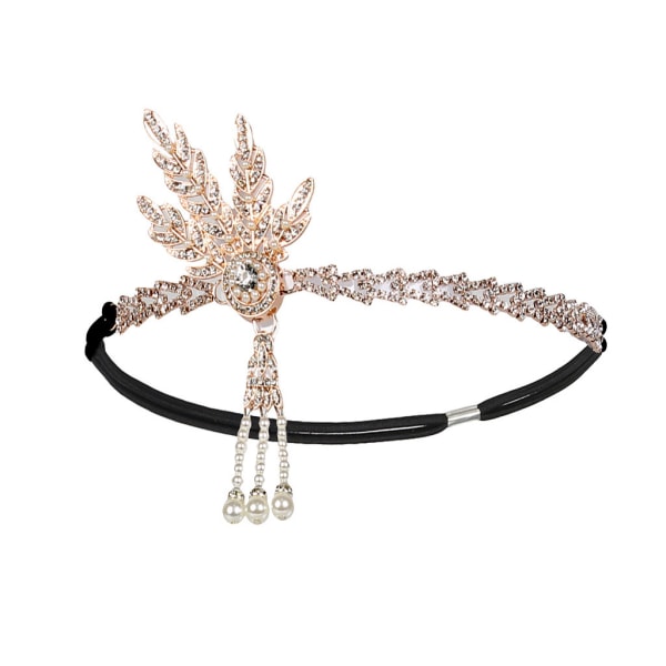 Art Deco 1920-luvun Flapper Suuri Gatsby -inspiroima Lehtimedaljonin Helmi
