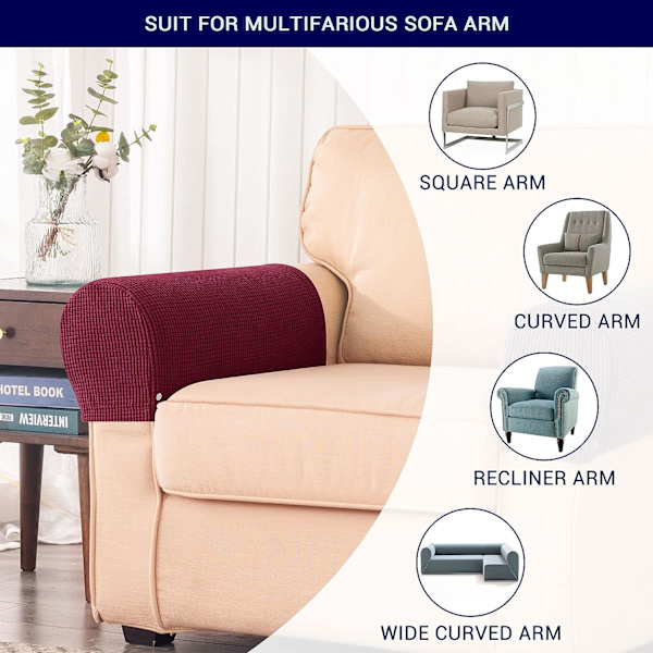Stretch Armlenestopper Spandex Armdeksler for Stoler Sofa A