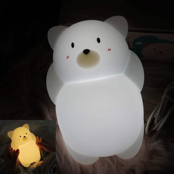 Veilleuse LED för enfants mignon petit ours mammy lampe en silic