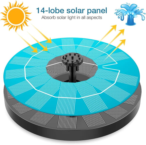 Udendørs Flydende Solfontæne 3.5W Solpumpe med 6 Dyser