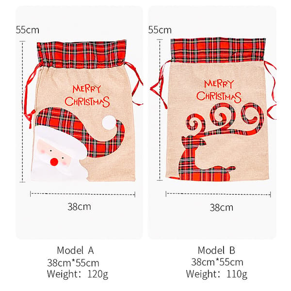 2 stk. Nye Julepynt Plaid Appliqué Broderet Stor