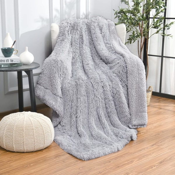Supermyk Langpels Faux Fur Teppe, Fuzzy Kast Teppe